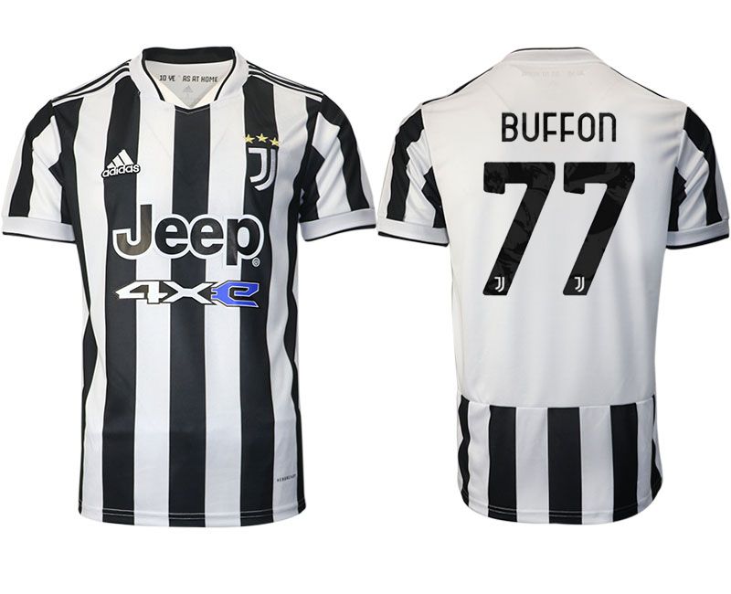 Men 2021-2022 Club Juventus home aaa version white #77 Adidas Soccer Jersey->juventus jersey->Soccer Club Jersey